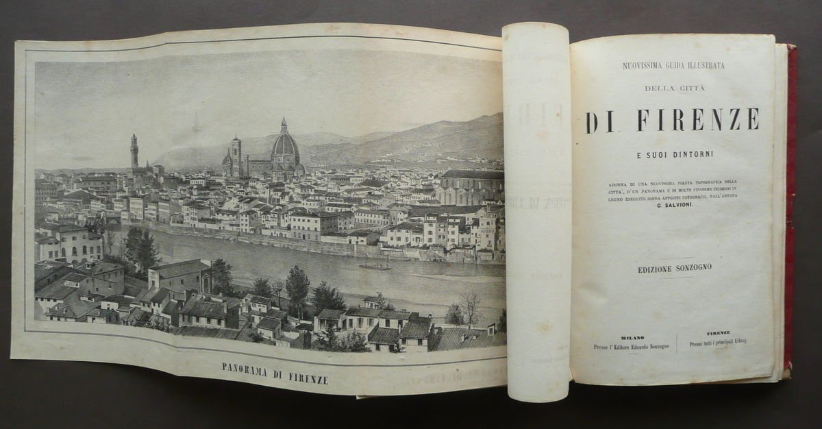 Nuovissima Guida Illustrata Citt‡ di Firenze Dintorni Salvioni Sonzogno '800