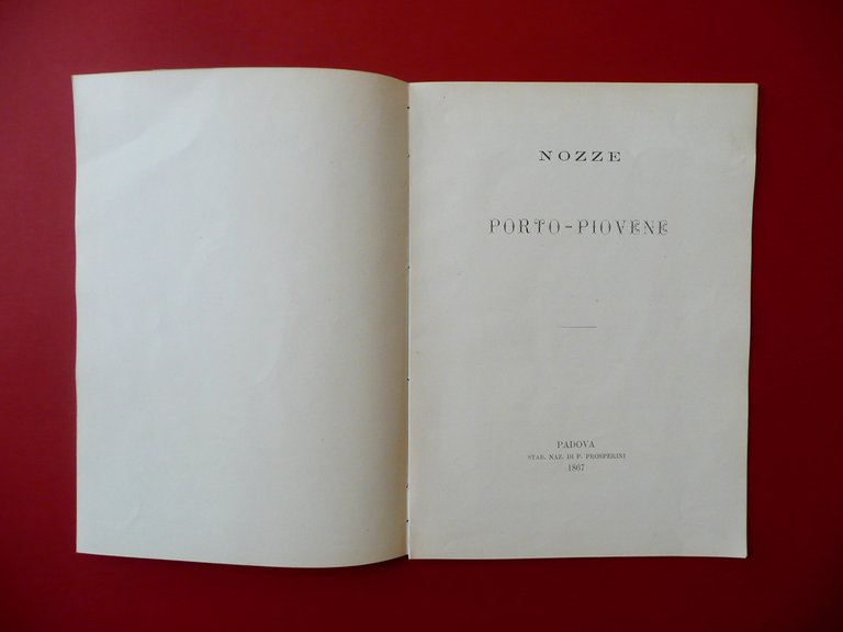 Nuptalia Nozze Porto Piovene Il Signor Giunio Rosetta Novelle Lioy …