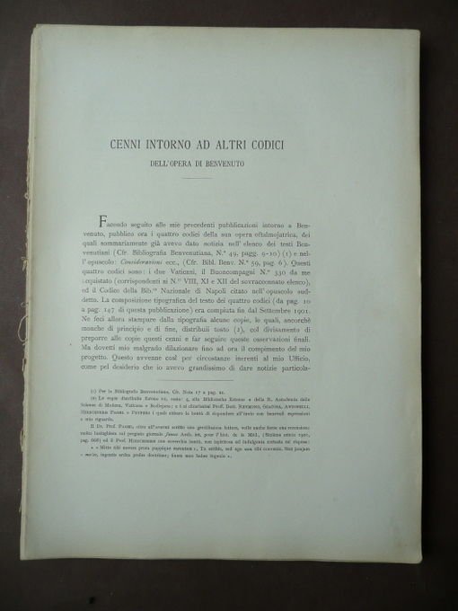 Oftalmojatria Oculistica Vista Codici Benvenuto Albertotti fine'800 Medicina | Immagine principale