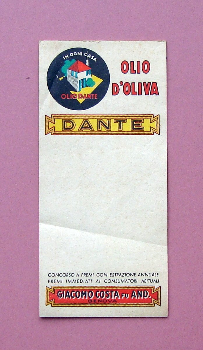 Olio D'oliva Dante Pubblicit‡ Giacomo Costa Notes a colori non …