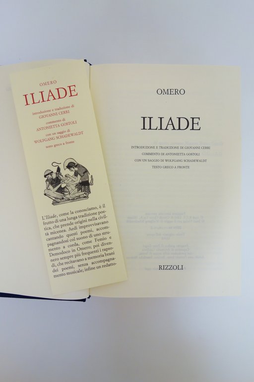 Omero Iliade Testo Greco a Fronte Rizzoli Classici 1996 Ottimo | Immagine Gallery 3