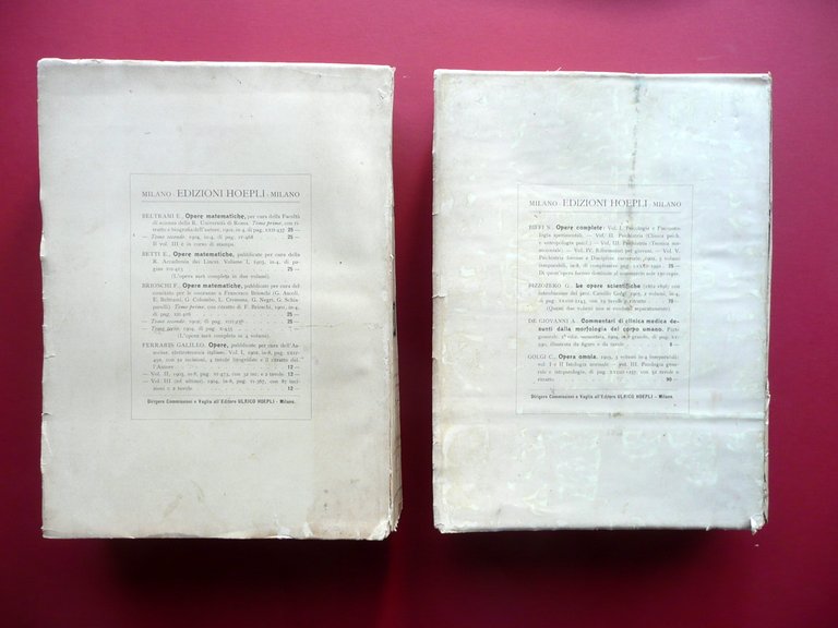 OPERE DEL DR. GIULIO CERANDINI HOEPLI MILANO 1906 2 VOLUMI