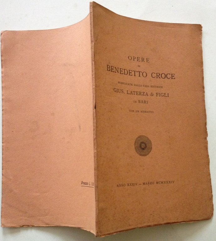 Opere di Benedetto Croce Laterza e Figli Editore Bari 1934