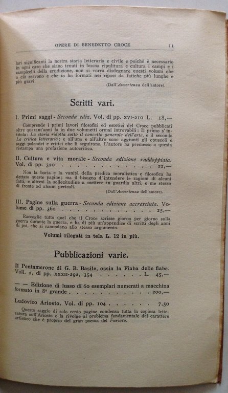 Opere di Benedetto Croce Laterza e Figli Editore Bari 1934
