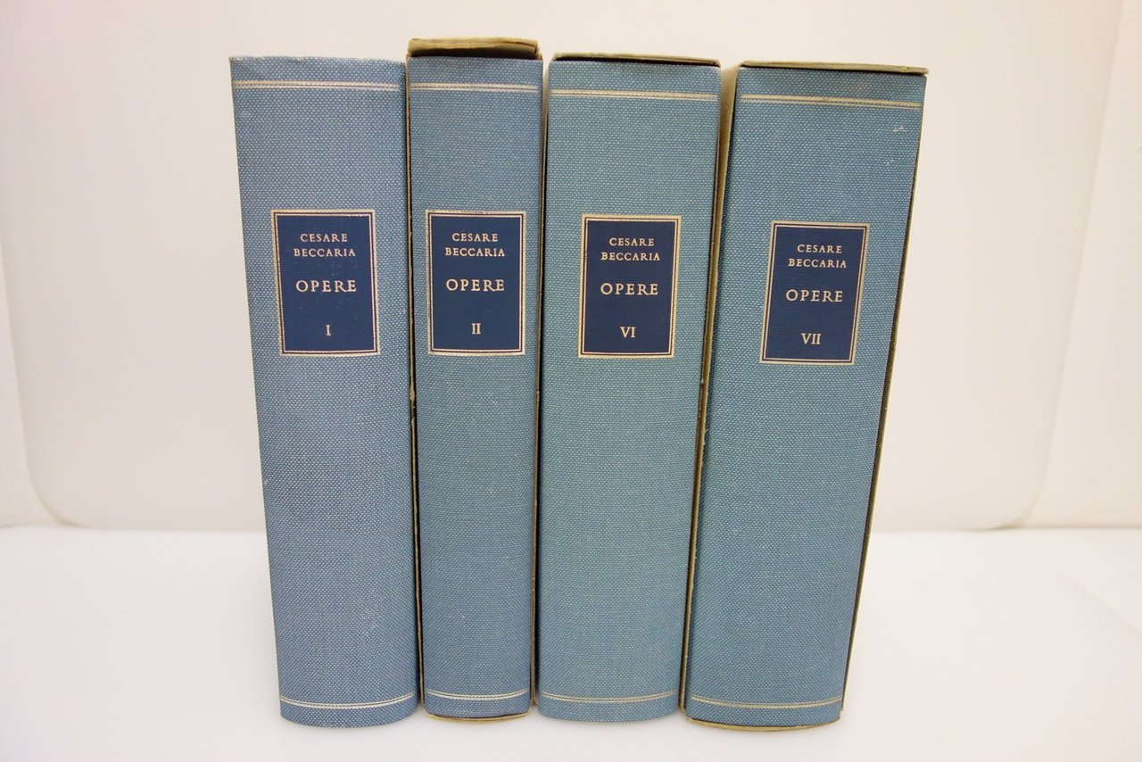 OPERE DI CESARE BECCARIA VOLUMI 1-2-6-7 ED. LIMITATA DEI DELITTI …