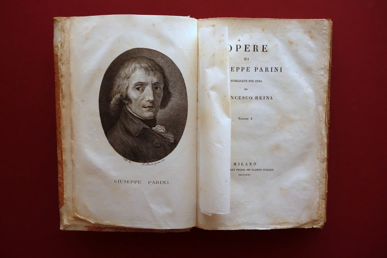 Opere di Giuseppe Parini Classici Italiani Milano 1825 Volume I …