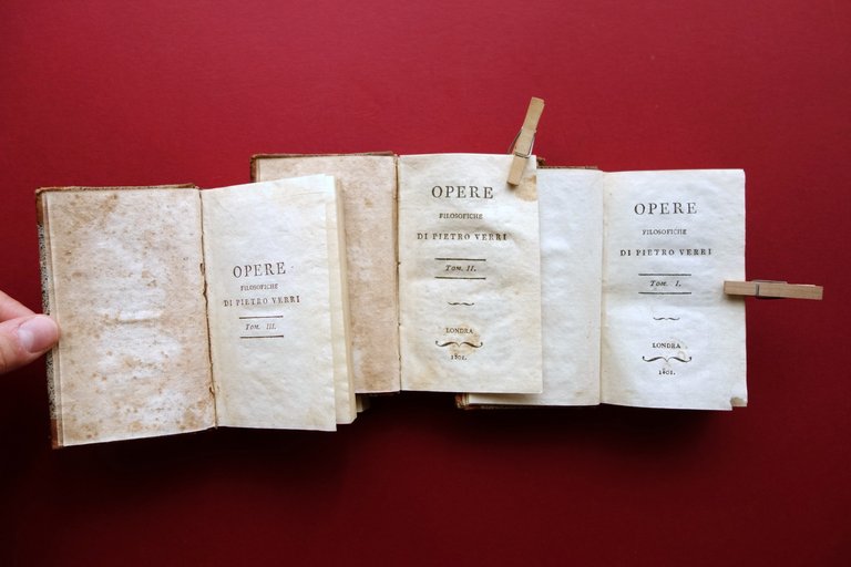 Opere Filosofiche di Pietro Verri Londra 1801 IV Tomi in … | Immagine Gallery 4