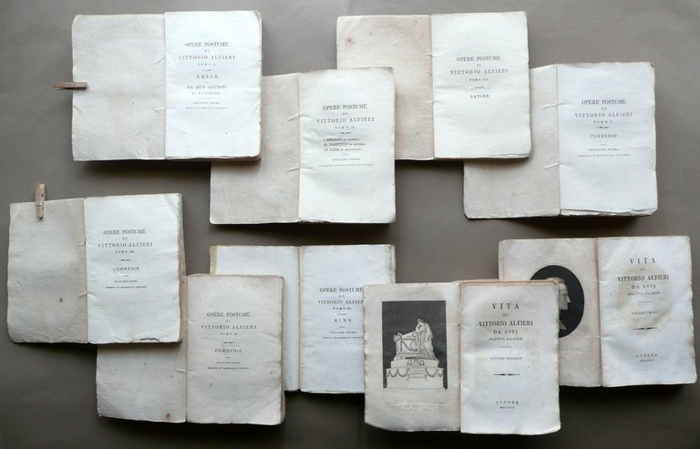 Opere Postume di Vittorio Alfieri da Asti Londra 1804 9 Volumi Letteratura