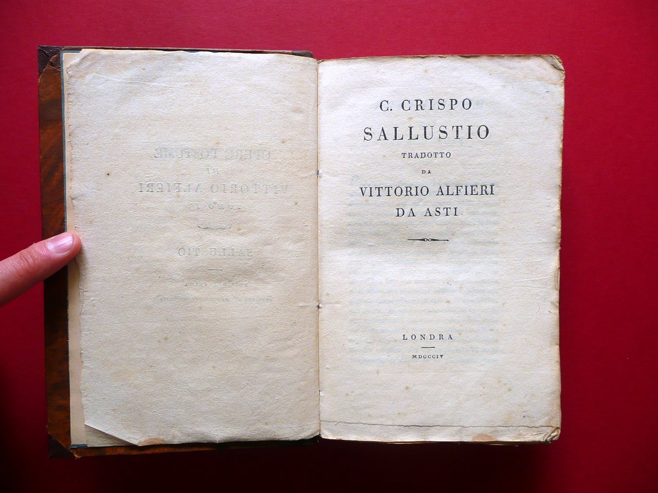Opere Postume di Vittorio Alfieri Sallustio Londra 1804