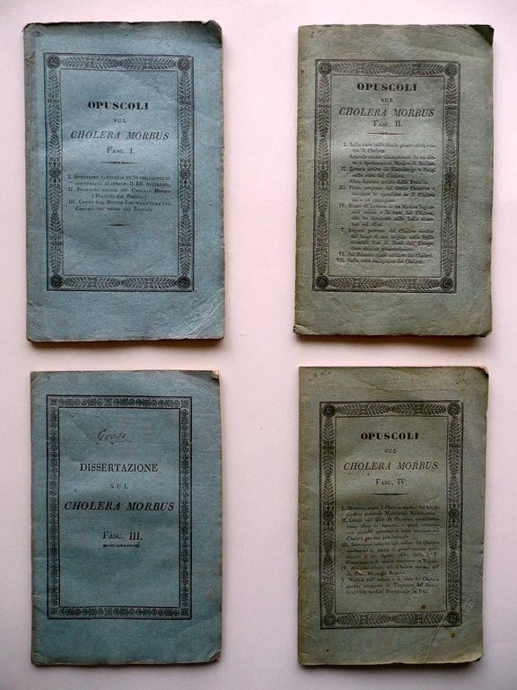 Opuscoli sul Cholera Morbus 4 Fascicoli Vincenzi Torreggiani Modena Reggio 1831