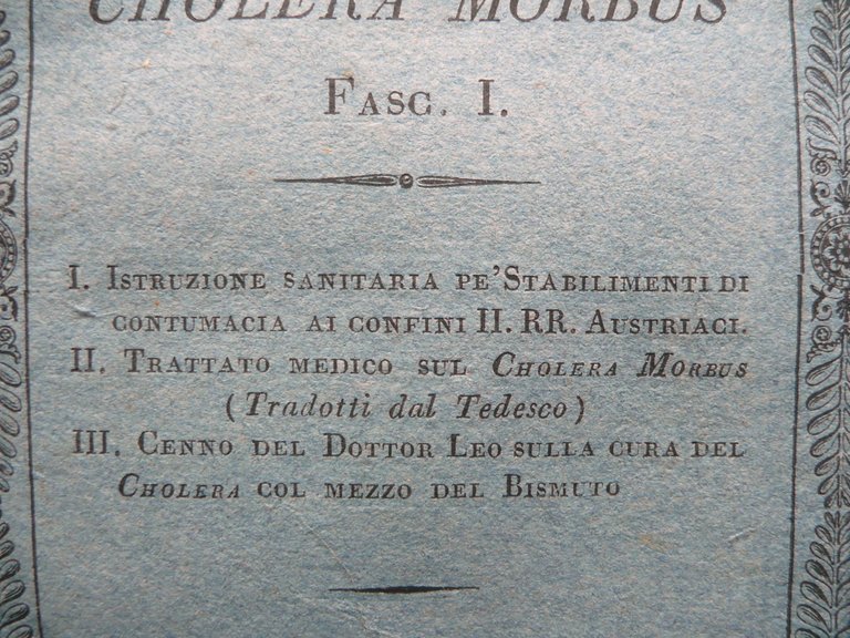 Opuscoli sul Cholera Morbus 4 Fascicoli Vincenzi Torreggiani Modena Reggio …
