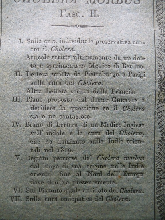 Opuscoli sul Cholera Morbus 4 Fascicoli Vincenzi Torreggiani Modena Reggio …