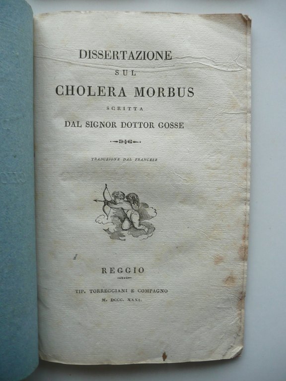 Opuscoli sul Cholera Morbus 4 Fascicoli Vincenzi Torreggiani Modena Reggio …