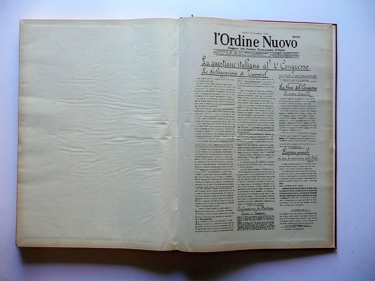 Ordine Nuovo Giornale 1/7/1922-16/12/1922 Secondo Semestre Politica Ristampa PCI