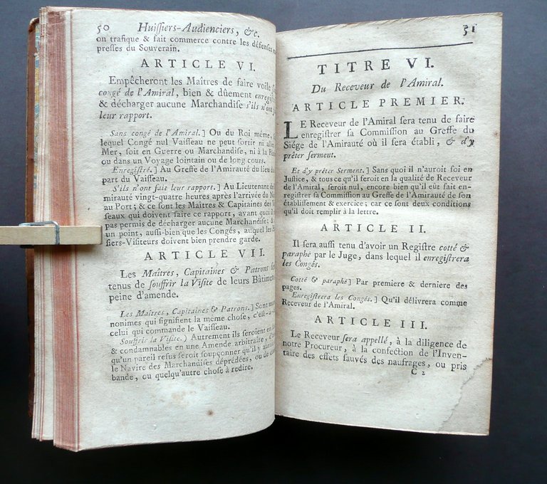 Ordonnance de la Marine Aout 1681 Paris Prault 1757 Marina …