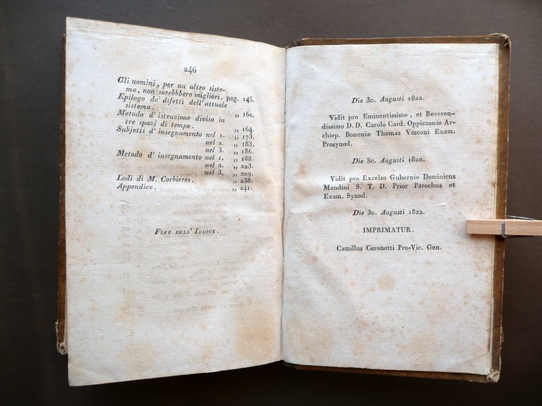 Osservazioni Intorno agli Effetti Sistema Pubblica Istruzione Pottier Masi 1822