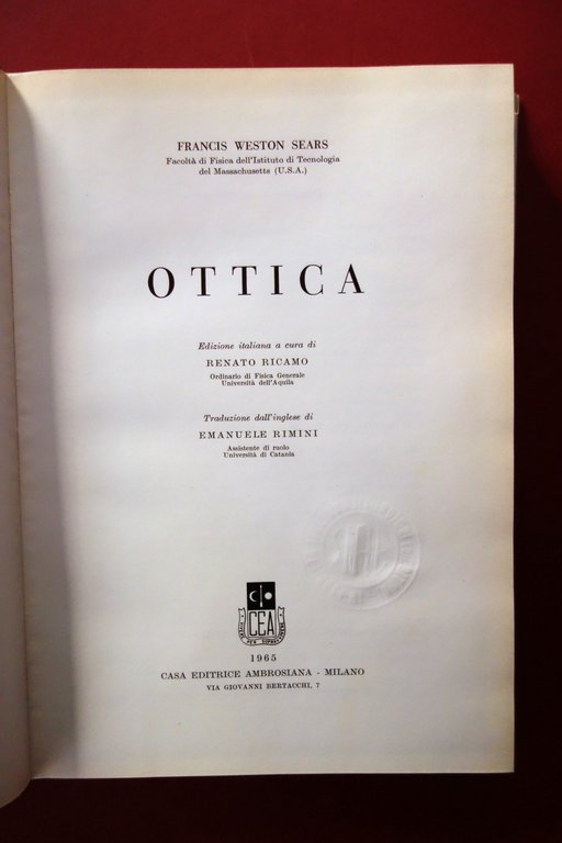 Ottica Francis Weston Sears CEA Ambrosiana Milano 1965