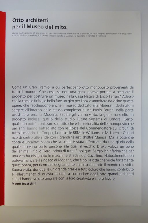 OTTO ARCHITETTI PER IL MUSEO DEL MITO FONDAZIONE CASA NATALE …
