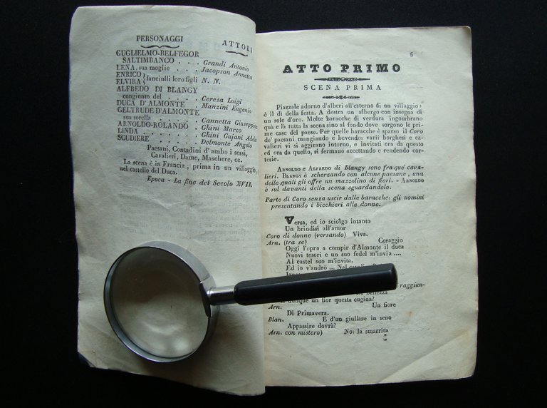 Pacini Il Saltimbanco Prima Rappresentazione Checchetelli Teatro Reggio 1858