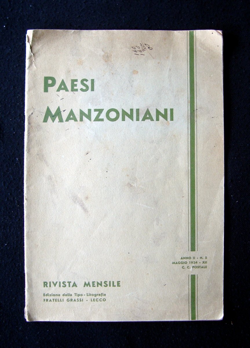 Paesi Manzoniani Rivista Anno II N.5 Maggio 1934 Valtellina Lecco …