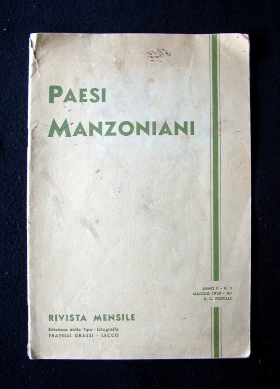 Paesi Manzoniani Rivista Anno II N.5 Maggio 1934 Valtellina Lecco Chatelat