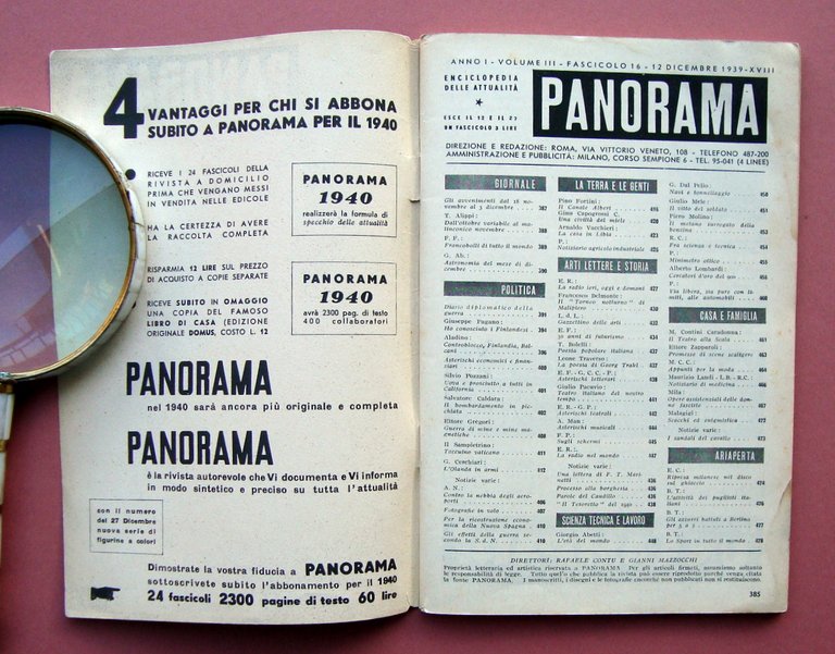 Panorama 1939 N 16 completo 30 Anni di Futurismo lettera …