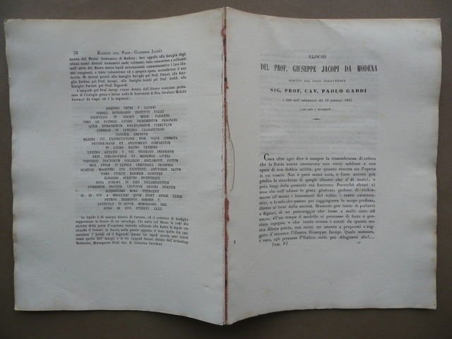 Paolo Gaddi Elogio Jacopi Modena Brescello Scarpa Pavia Documenti Inediti …