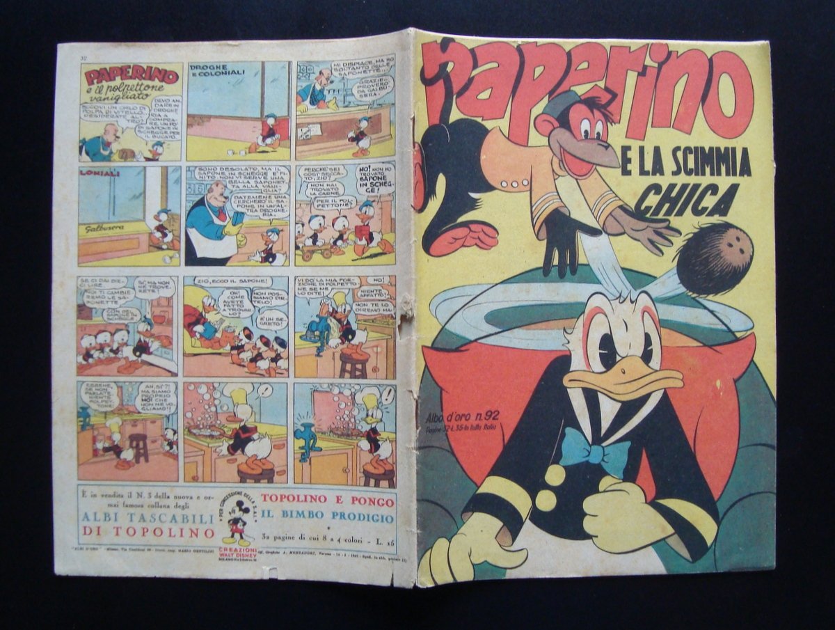 Paperino e la Scimmia Chica Albo d'Oro n 92 Walt …