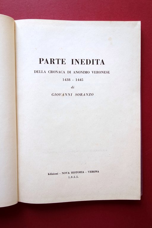 Parte Inedita della Cronaca di Anonimo Veronese 1438-45 Soranzo Verona … | Immagine Gallery 4