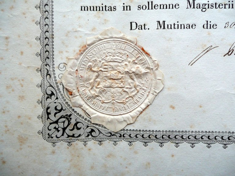 Patente Chirurgia Maggiore Scaravelli Correggio Universit‡ Estense Modena 1858 | Immagine Gallery 2