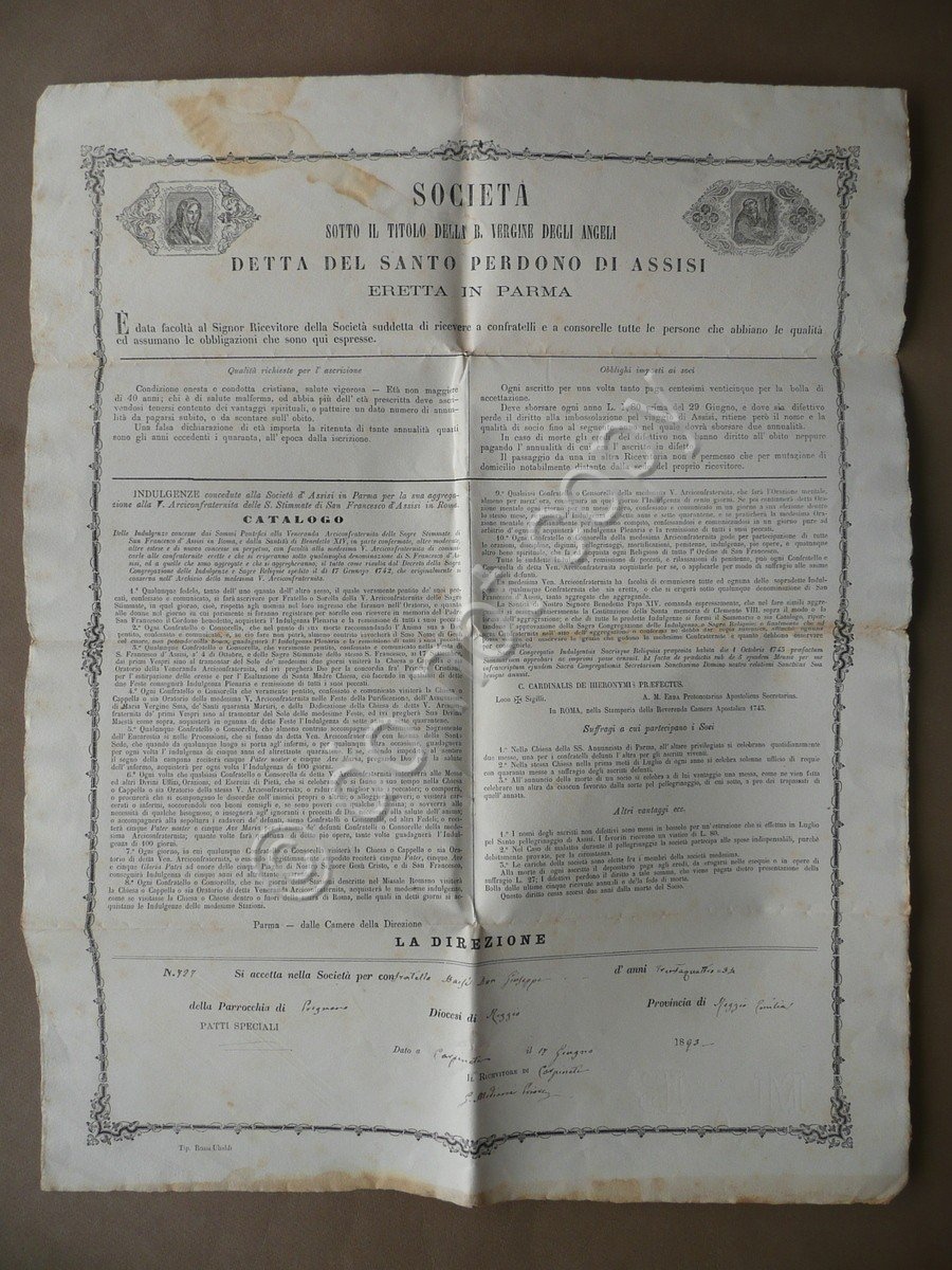 Patente Societ‡ B.Vergine degli Angeli in Parma Baisi Prignano Carpineti … | Immagine principale