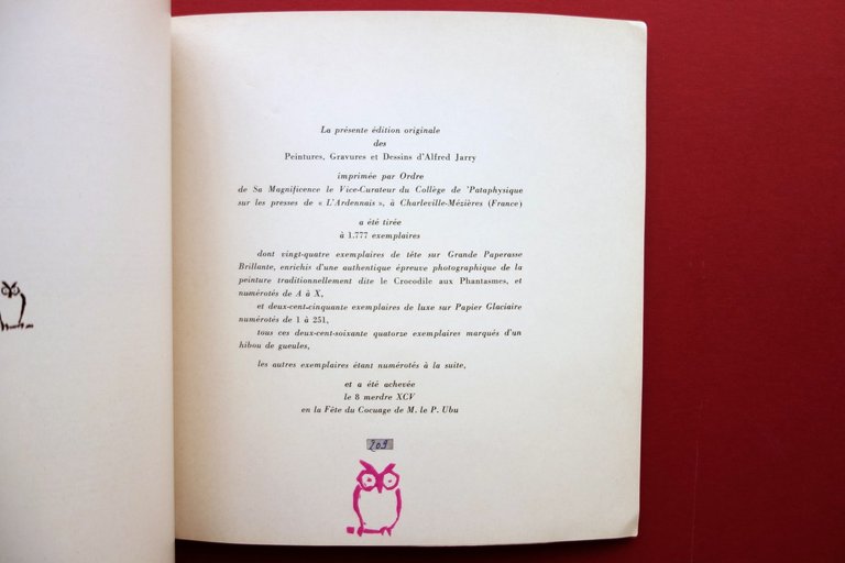 Peintures Gravures et Dessins d'Alfred Jarry Patafisica 1968 Ex Libris …