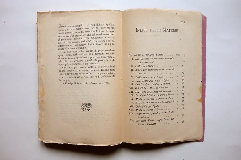 Pellegrino Tosatti il Calendario Perpetuo Tip. Immacolata Concezione Modena 1883