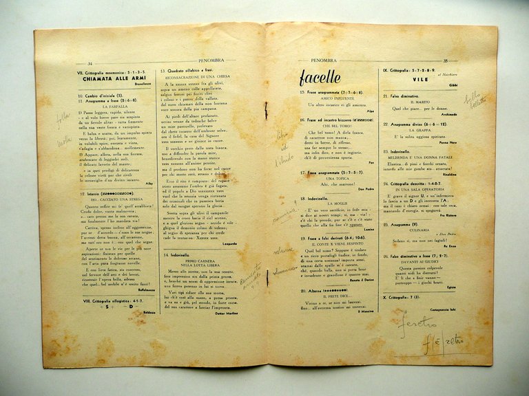 Penombra Rivista Enigmistica Mensile Anno XXVIII N. 3 ForlÏ 1/3/1948 …