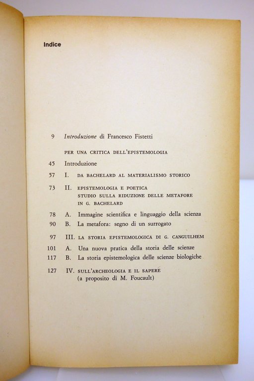 PER UNA CRITICA DELL'EPISTEMOLOGIA LECOURT BACHELARD CANGUILHELM FOUCAULT 1973
