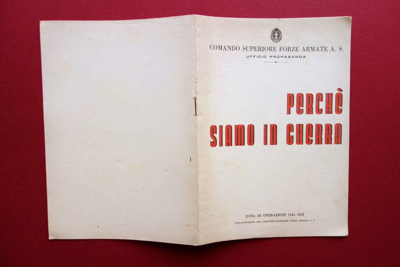 PerchÈ Siamo in Guerra Comando Superiore Forze Armate 1941 WW2 …