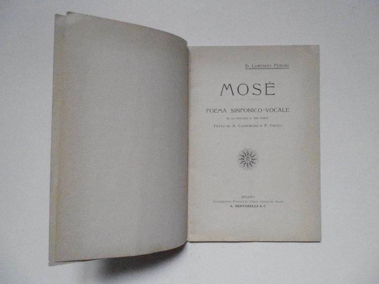 Perosi MosË Poema Sinfonico Vocale In Un Prologo E Tre …