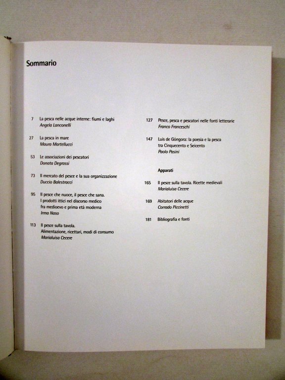 Pesca e Pescatori dal Tardo Medioevo alla Prima Et‡ Moderna …