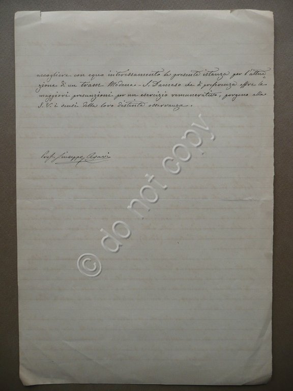 Petizione Manoscritta Dicembre 1902 Linea Tram Modena San Damaso Prof. … | Immagine Gallery 2