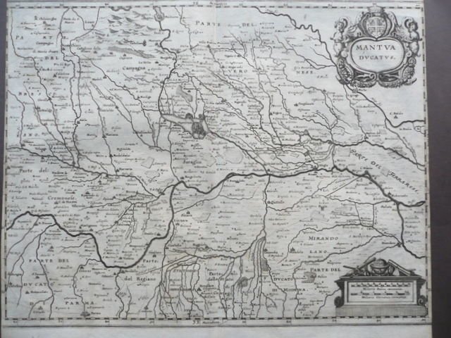 Pianta Geografica Ducato Mantova Blaeu Theatrum Orbis Terrarum Atlante 1630