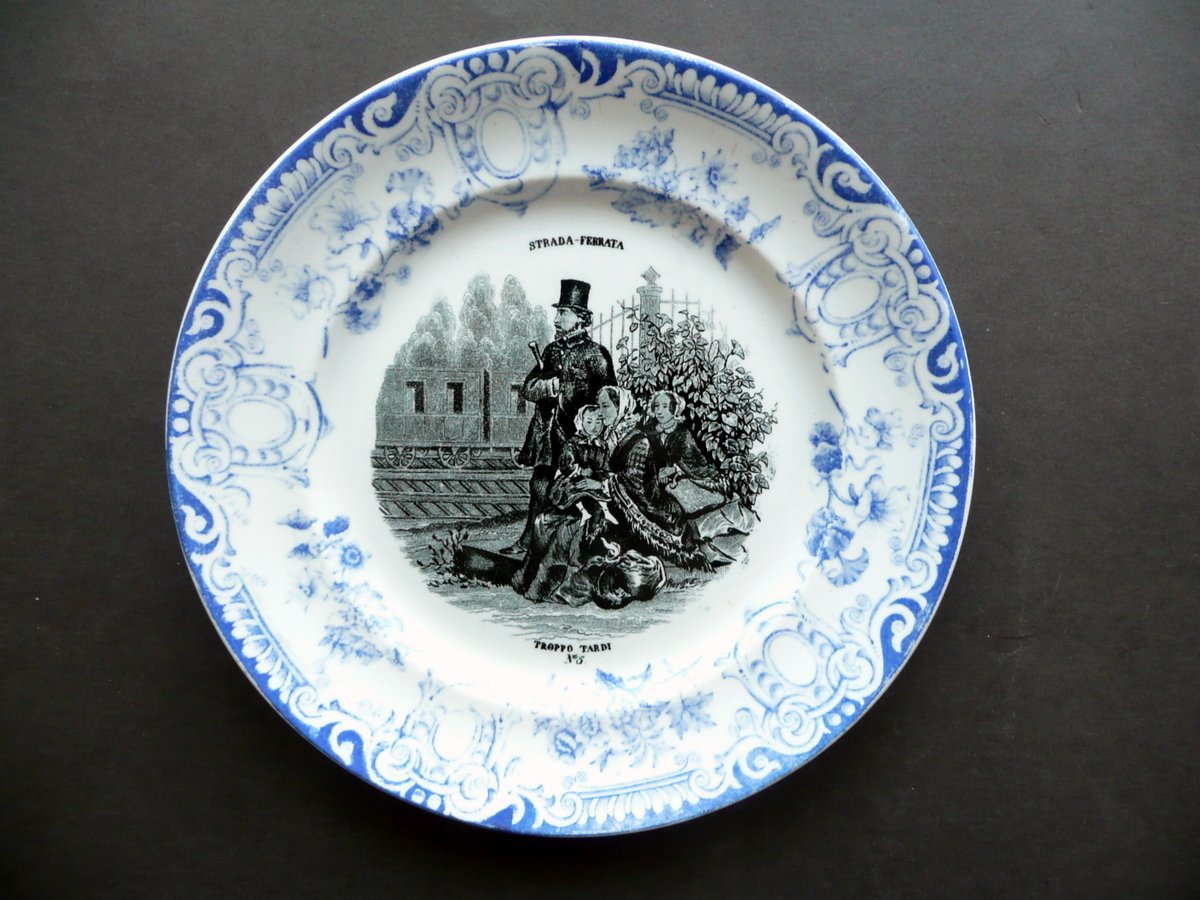 Piatto Serie Strada Ferrata Richard Marchio SCR 1880 Troppo Tardi … | Immagine principale