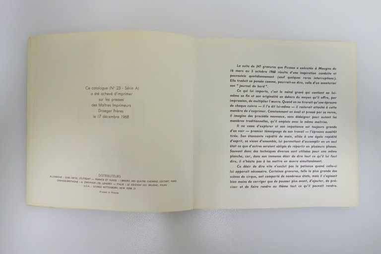 PICASSO 347 GRAVURES CATALOGO MOSTRA GALLERIA LOUISE LEIRIS 1968 INCISIONI … | Immagine Gallery 3