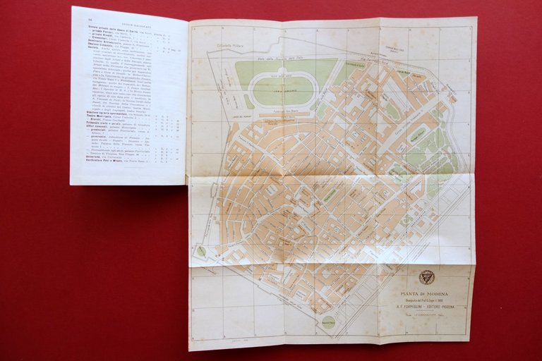 Piccola Guida e Indicatore di Modena Formiggini 1910 Carta