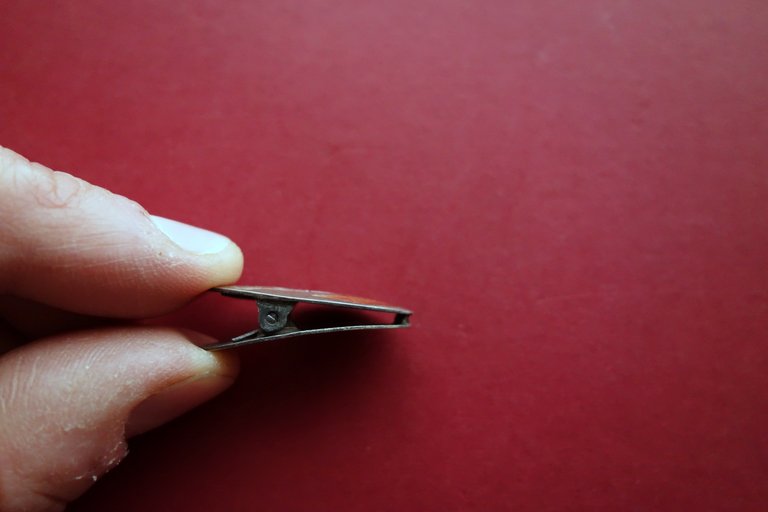 Piccolo Fermaglio a Molla in Metallo Smaltato Volpe '800