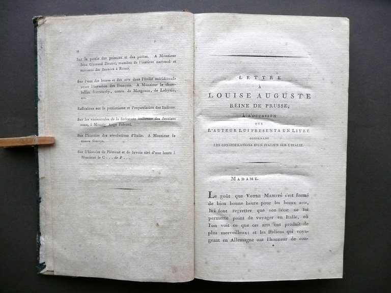 Pieces Diverses aux Considerations d'Un Italien sur l'Italie Berlin 1799 …