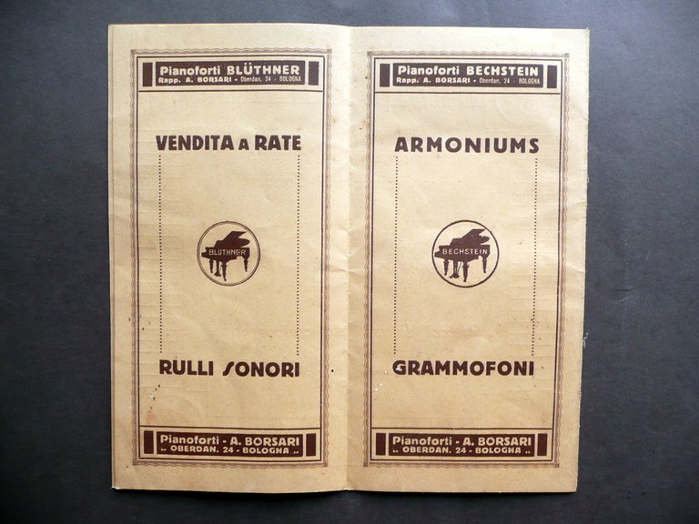 Pieghevole Catalogo A. Borsari Pianoforti Autopiani Musica Bologna Via Oberdan | Immagine Gallery 2