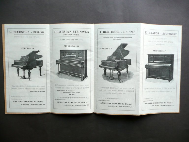Pieghevole Catalogo A. Borsari Pianoforti Autopiani Musica Bologna Via Oberdan | Immagine Gallery 3