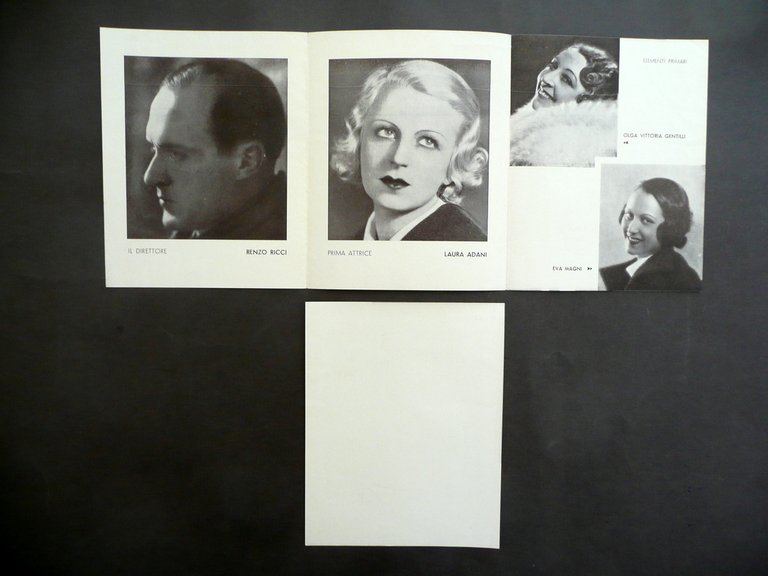 Pieghevole Compagnia Renzo Ricci Laura Adani 1935-36 Volantino Il Ragno …