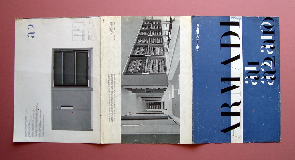 Pieghevole Olivetti Pubblicit‡ Armadi Synthesis 1964 Ufficio Lavoro