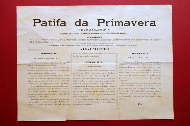 Pieghevole Programma Colyseu dos Recreios Patifa da Primavera Strauss Grafica